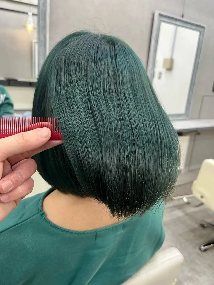 ミディアム カラー ヘアカラー トリートメント ブリーチ有無Wカラー メンズパーマ大成のヘアスタイル