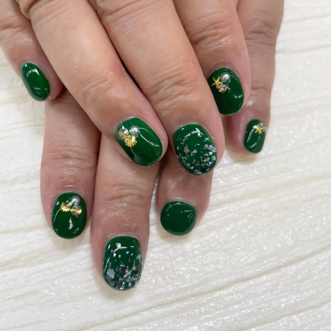ネイル グリーン 夏ネイル MINORI Nail&Waxのネイルデザイン