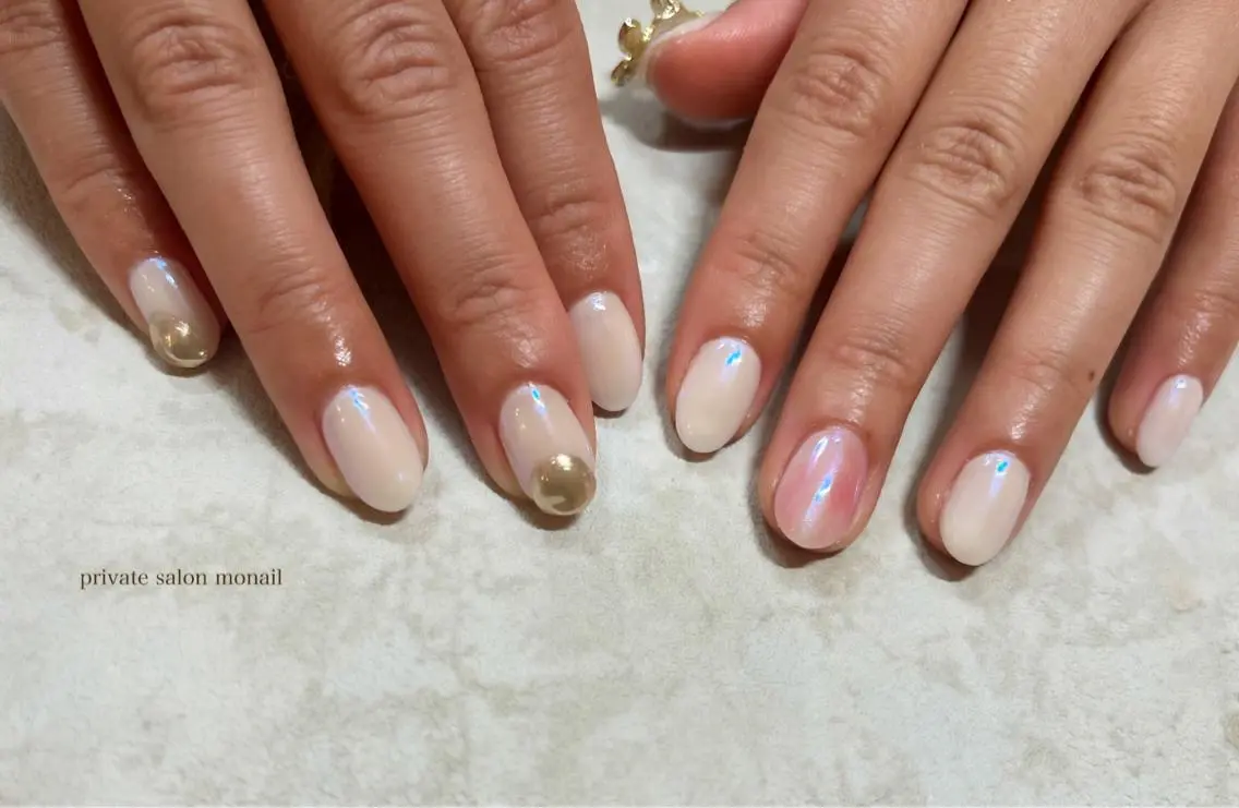 ネイル オーロラネイル ハンドネイル nail salon monailのネイルデザイン