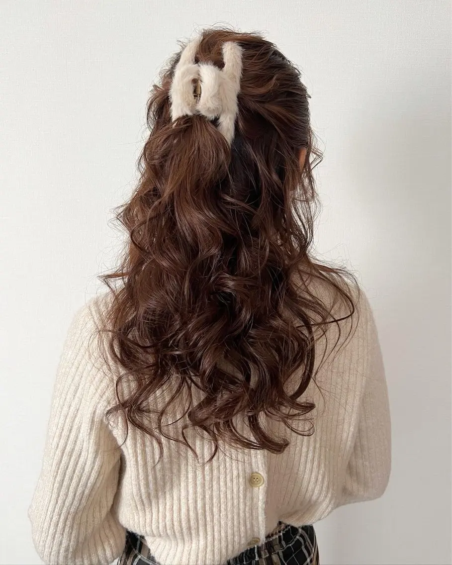 セミロング ヘアアレンジ ヘアセット/レイヤー 縮毛矯正/はるか🎀のヘアスタイル