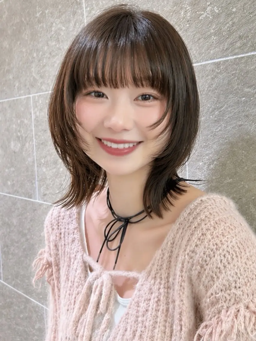 ミディアム ボブレイヤー ボブ レイヤーカット レイヤー/指名No. 1池袋美容師♡ゆいかのヘアスタイル