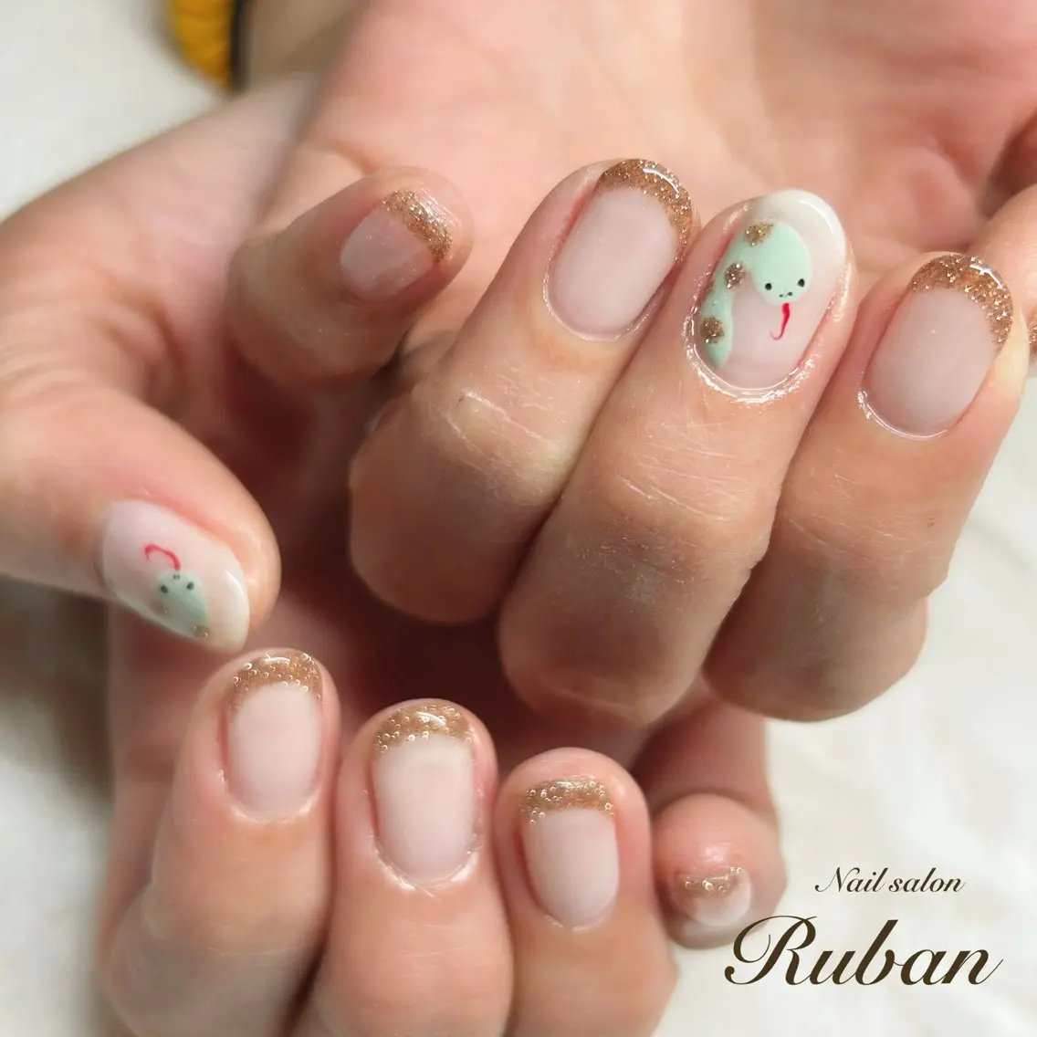 ネイル フラッシュネイル フレンチネイル 持ち込み Nail salon Rubanのネイルデザイン