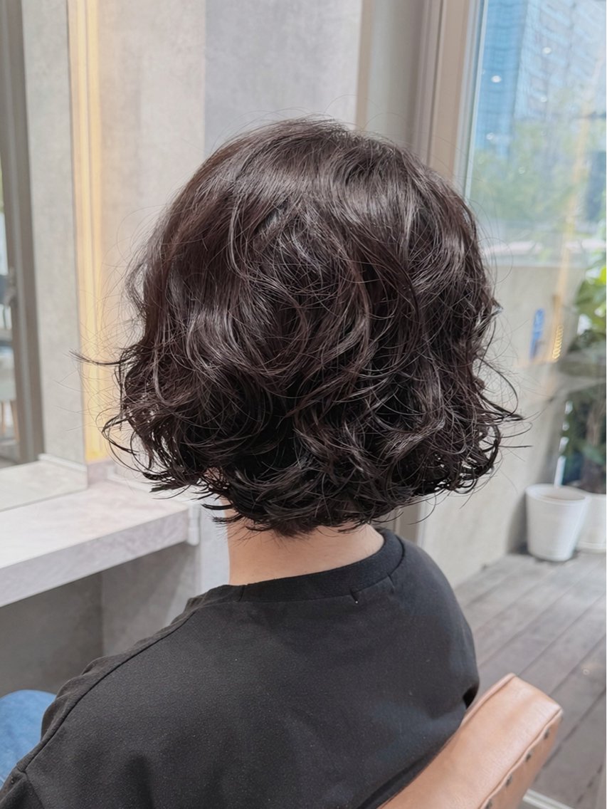 ミディアム ミディアムパーマ ボブ カット 関口 知佳のヘアスタイル