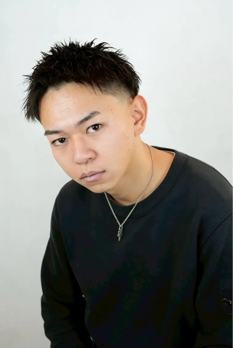 ショート パーマ メンズ フェードカット/メン ズパーマ/森巧真のヘアスタイル