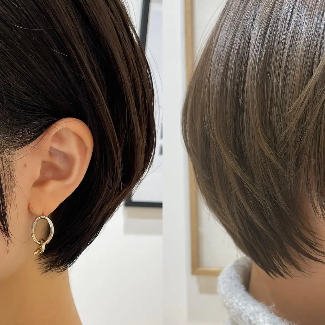ショート カラー ハイライトカラー ハイライト 似合わせカット ショートヘア 小顔カット ARMONY秋山輝也 コテ巻き風パーマ特化のヘアスタイル