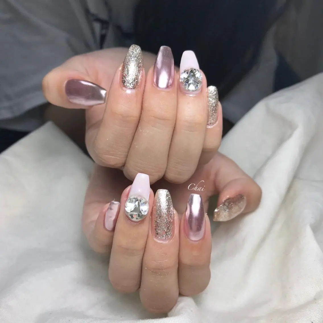 ネイル ミラーネイル ハンドネイル chai nail _ai📍鶴橋/桃谷のネイルデザイン