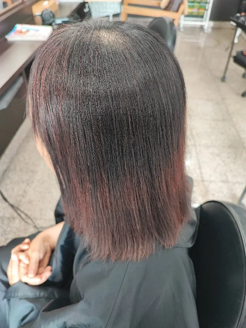 ミディアム 髪質改善 縮毛矯正 Re:ju HAIR えのきのヘアスタイル