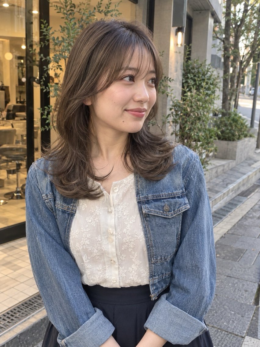 セミロング カラー ブリーチ ブラウンカラー 透明感カラー ダブルカラー ラベンダーカラー ヘアカラー カラーモデル募集中/ 透明感カラー/るいのヘアスタイル