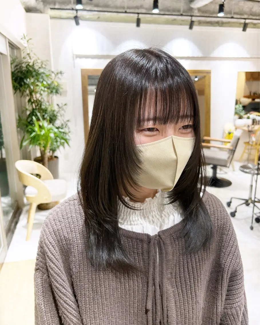 ミディアム カラー カット ヘアカラー トリートメント ヘアセット 🌷横浜/レイヤー /艶カラー🌷のヘアスタイル
