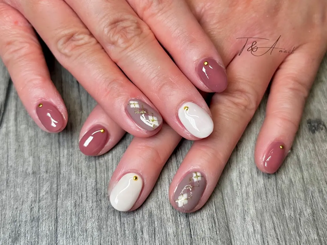 ネイル ジェルネイル オフィスネイル スカルプネイル ショートネイル 冬ネイル T&A nailのネイルデザイン