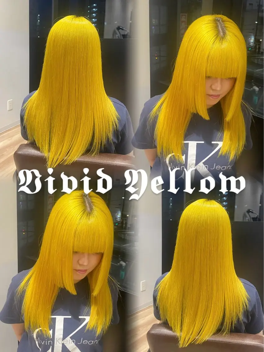 ロング カラー イエローカラー カット ヘアカラー 上品なダブルカラー✨ 藤江 広人のヘアスタイル