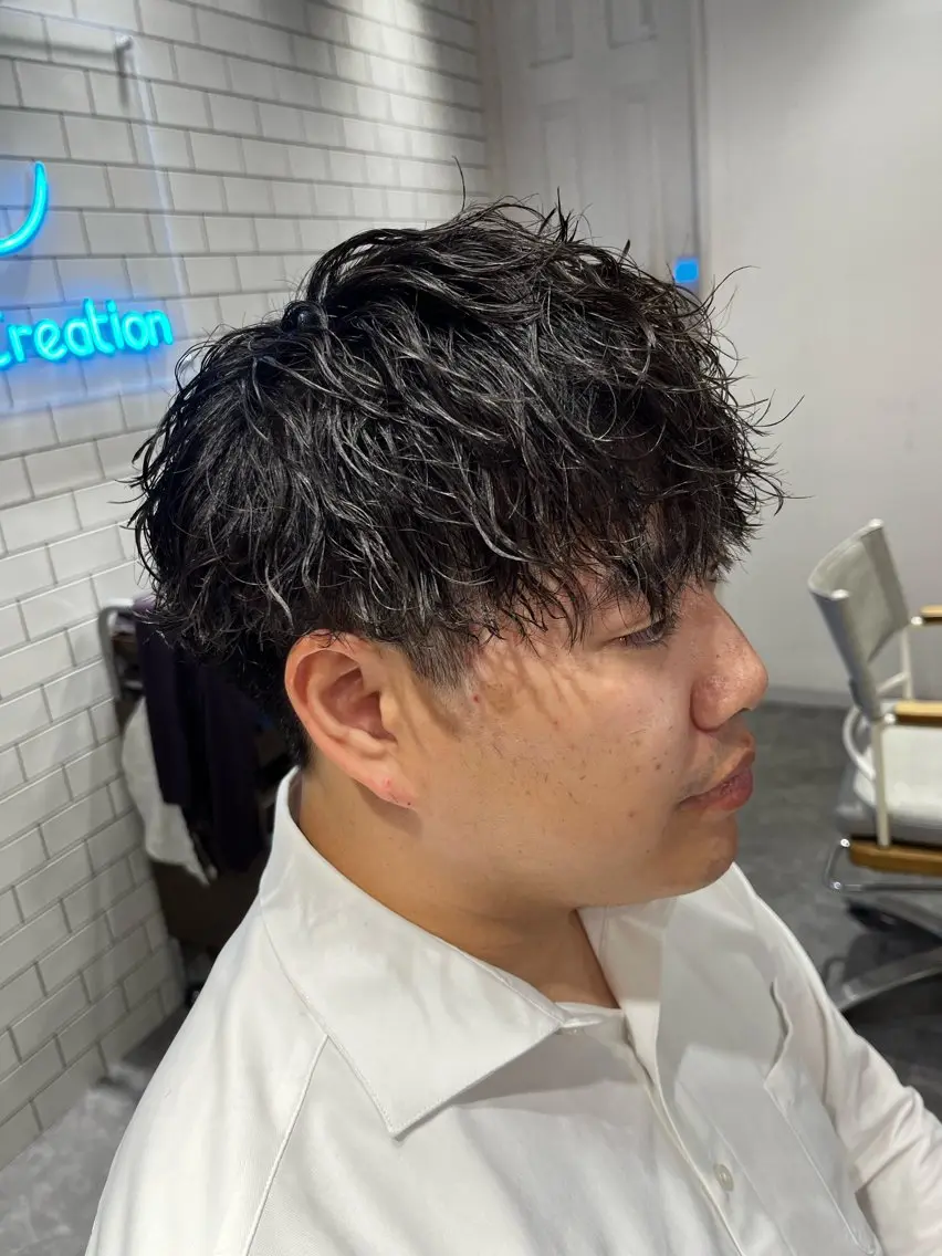 ショート パーマ カット パーマ トリートメント メンズカット パーマ/稲葉のヘアスタイル