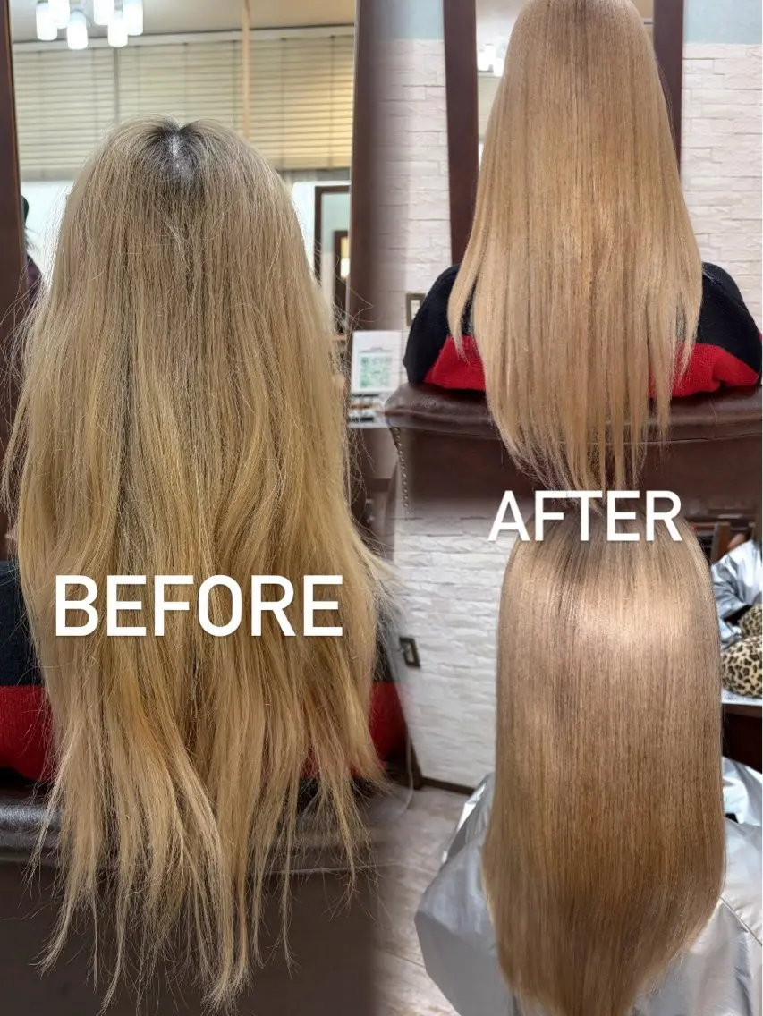 ロング 髪質改善 トリートメント トリートメント ゆな︎❤︎ 髪質改善カラーのヘアスタイル