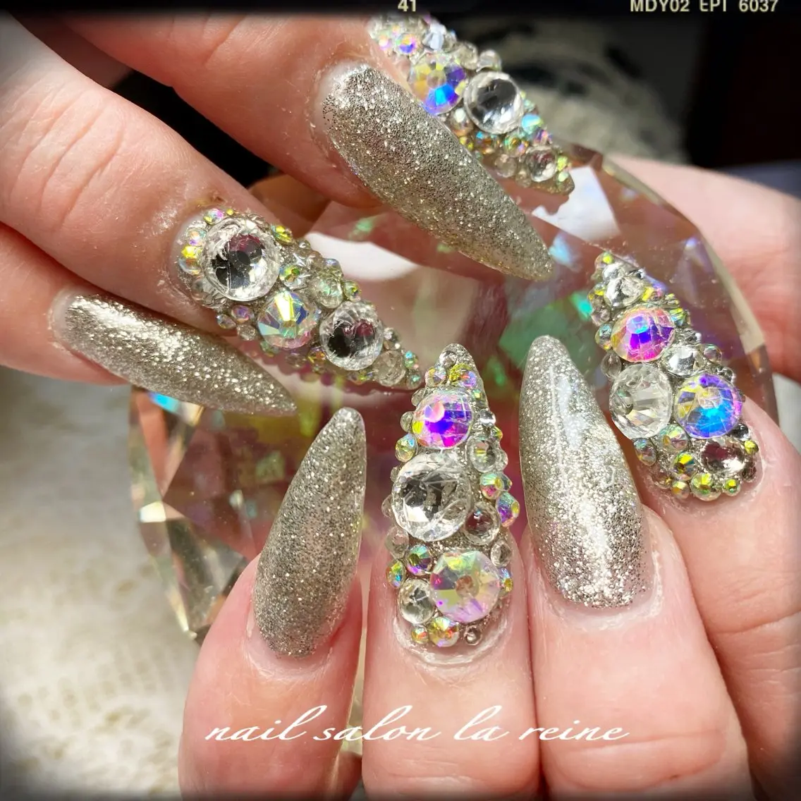 ネイル アートネイル キラキラネイル ラメ(グリッター) ロングネイル スカルプネイル nail salon la reineのネイルデザイン