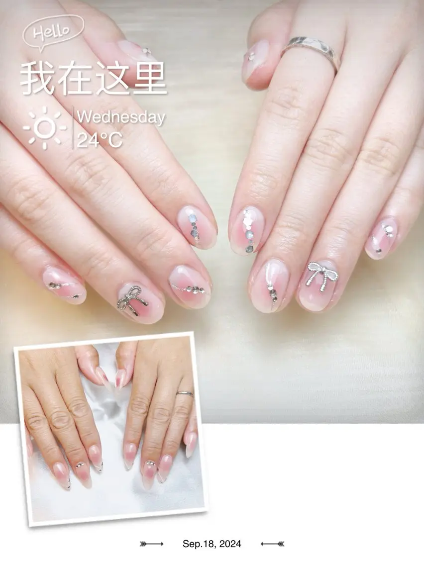 ネイル ハンドネイル H3 Nail Tsuki🦋💙のネイルデザイン