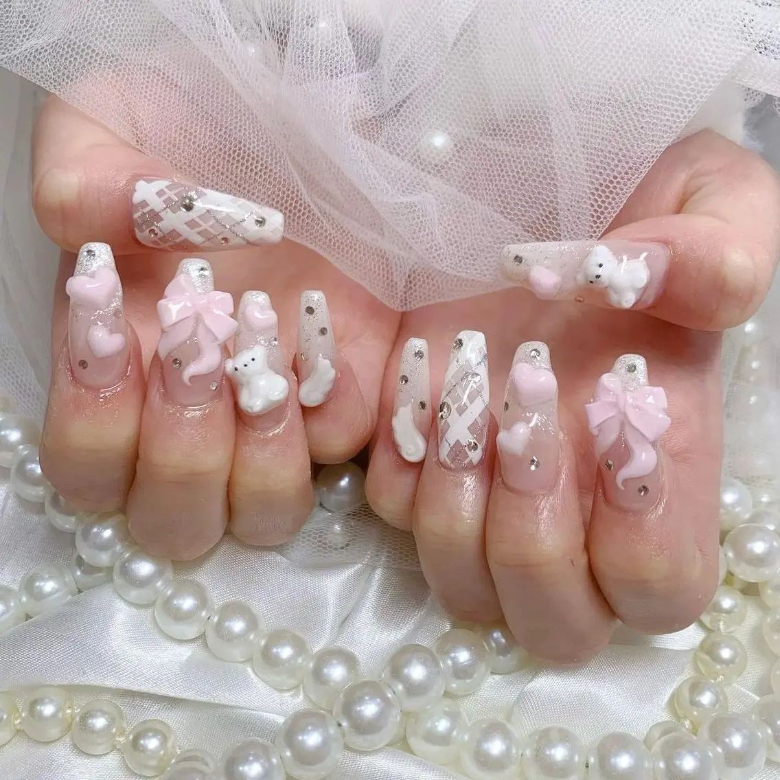 ネイル アートネイル 長さ出し フラッシュネイル フレンチネイル ジェルネイル ハンドネイル kana nailのネイルデザイン