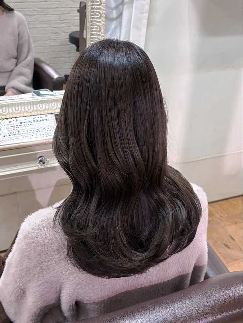 セミロング レイヤーカット カット ヘアカラー 瀬田/顔周りカット/ レイヤー/石田亜弥のヘアスタイル