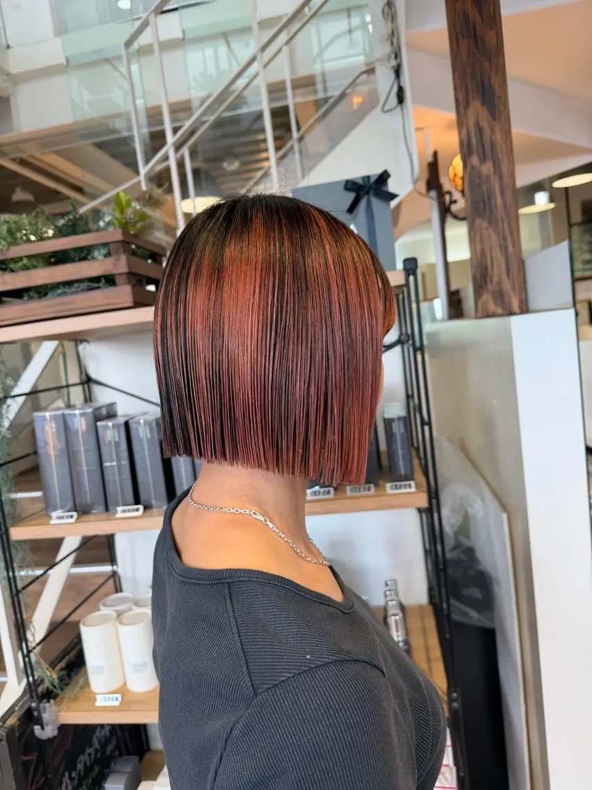 ミディアム ボブ カット ヘアカラー トリートメント インナーカラー♡ Nanakoのヘアスタイル
