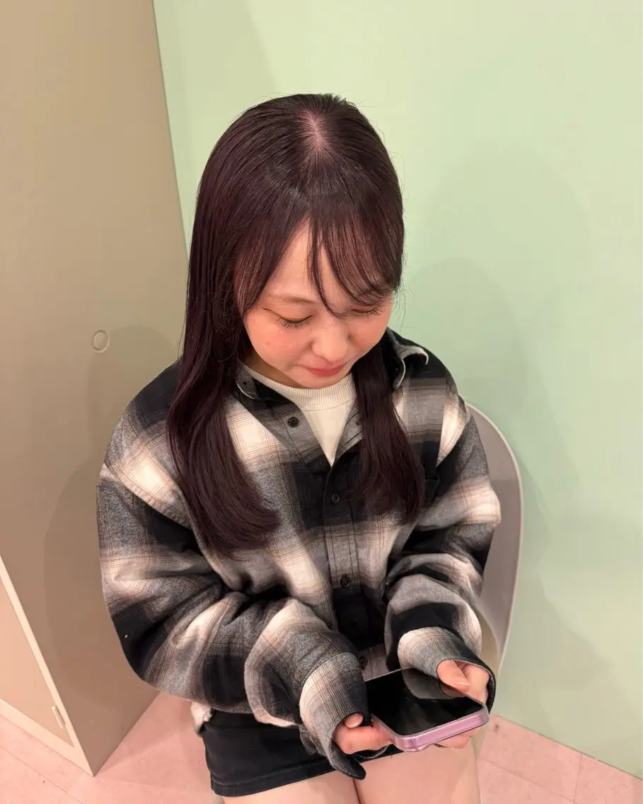 セミロング カラー 🤍静岡/影島 李有/美容院🎀のヘアスタイル