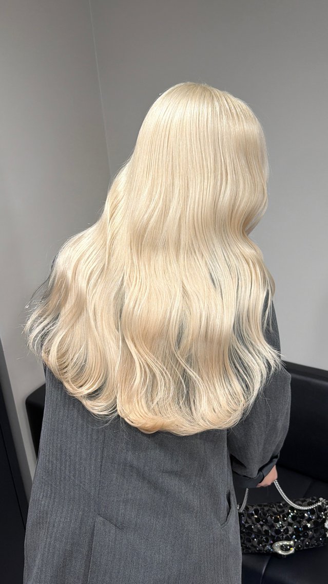 カラー ブロンド ホワイトブロンド ヘアカラー 複雑履歴/縮毛矯正 ブリーチ/ikiRuのヘアスタイル