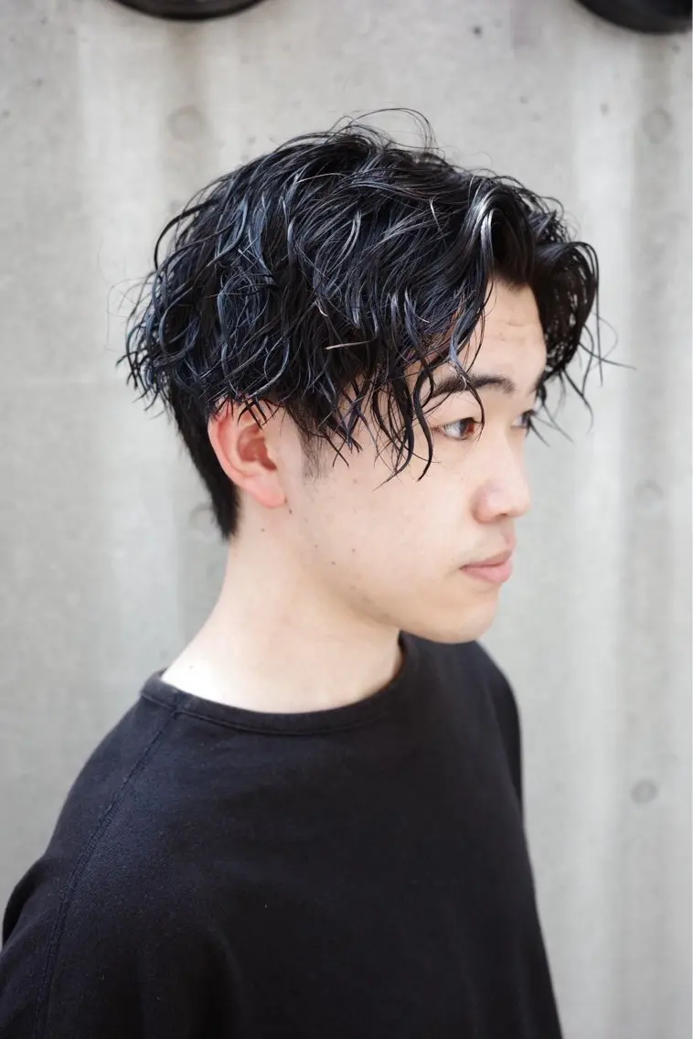 ミディアム パーマ メンズ 浅岡 昭汰のヘアスタイル