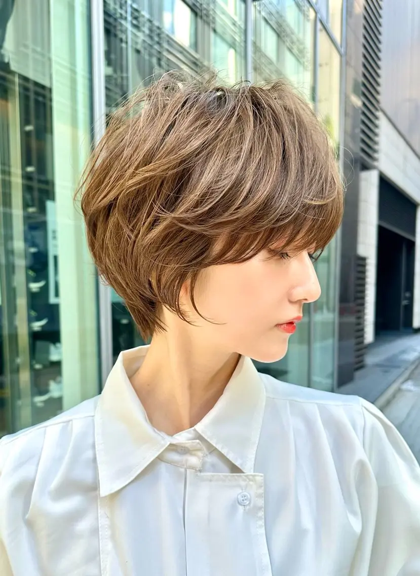 ショート カラー ⭐️銀座/ショート/ 艶カラー/りょうがのヘアスタイル
