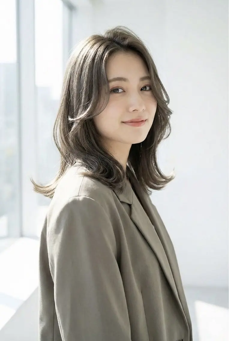 ミディアム カラー NEO HAIR 岡 マヤのヘアスタイル