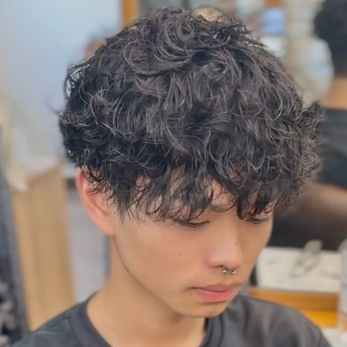 ショート パーマ メンズ カット パーマ トリートメント 💈直毛×ツイスパの プロ🥷清水真之介のヘアスタイル
