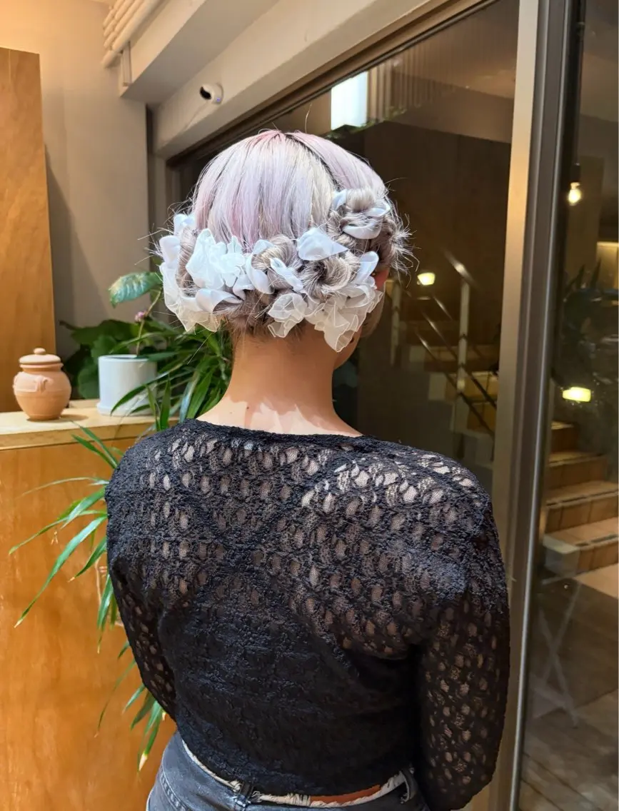 ヘアアレンジ ヘアセット 【パーマ🌀/暖色カ ラー🍷】ななこ🌴のヘアスタイル