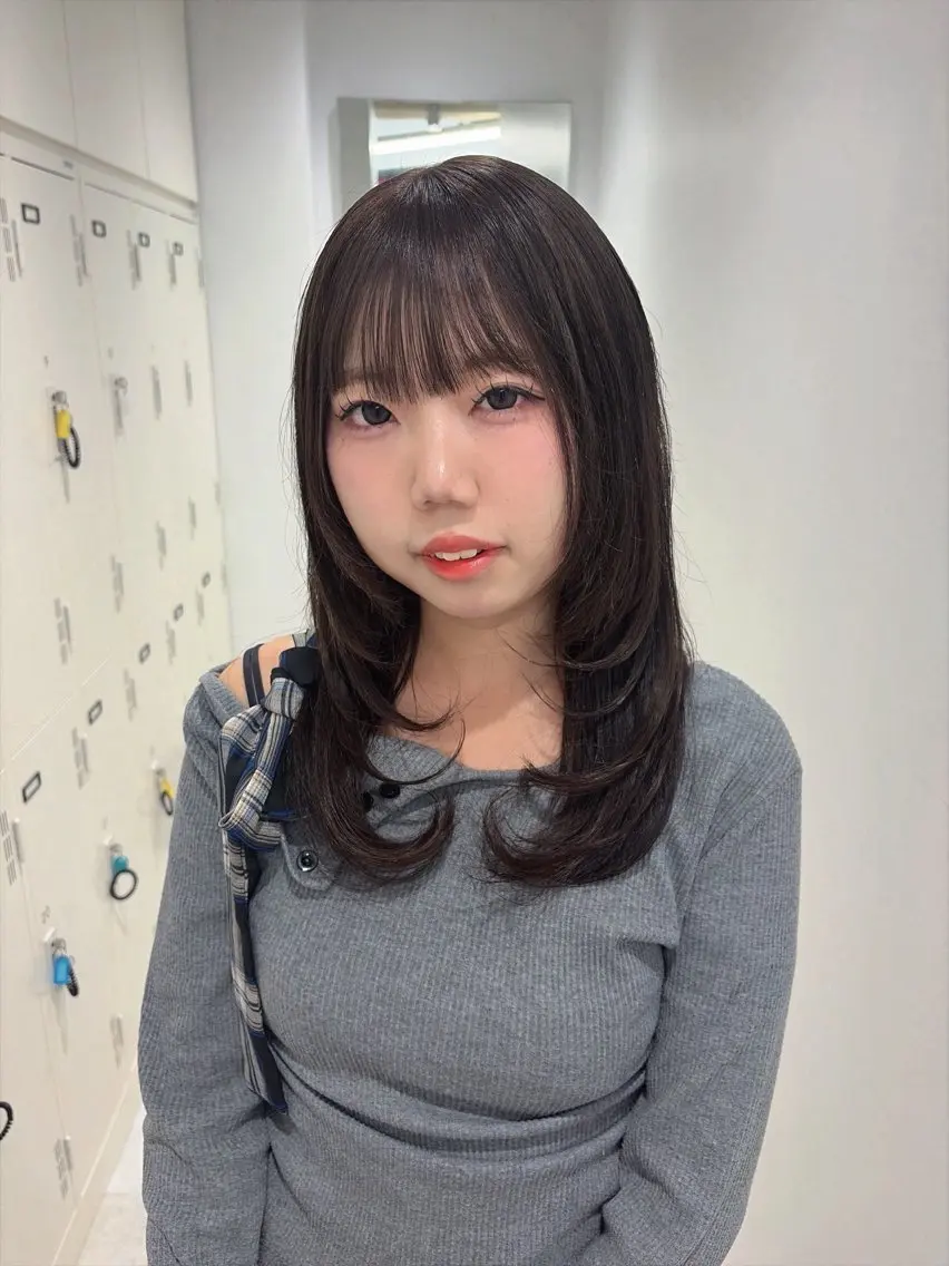 セミロング カラー ヘアカラー トリートメント 💗透明感カラー🫧 Ruka🎀のヘアスタイル