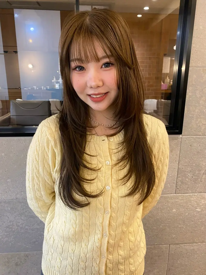 ロング カラー カット ヘアカラー トリートメント 上品韓国ヘア レイヤー/ayaのヘアスタイル