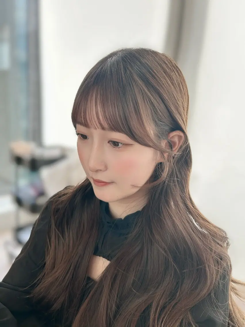 ロング カラー カット ヘアカラー トリートメント 🎀大竹美侑/顔まわ りカット/レイヤーのヘアスタイル