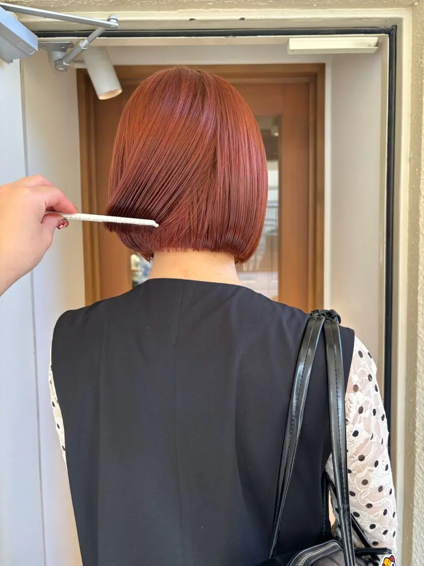 【高発色、透明感🫧】ブリーチなしダブルカラー➕ケアトリートメント➕似合わせカット🍊【吉祥寺/ブリーチなしダブル】の写真