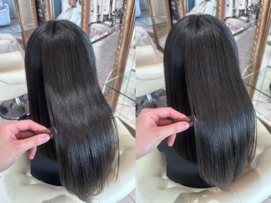 ロング カラー 髪質改善 縮毛矯正 トリートメント 半田 陽菜のヘアスタイル