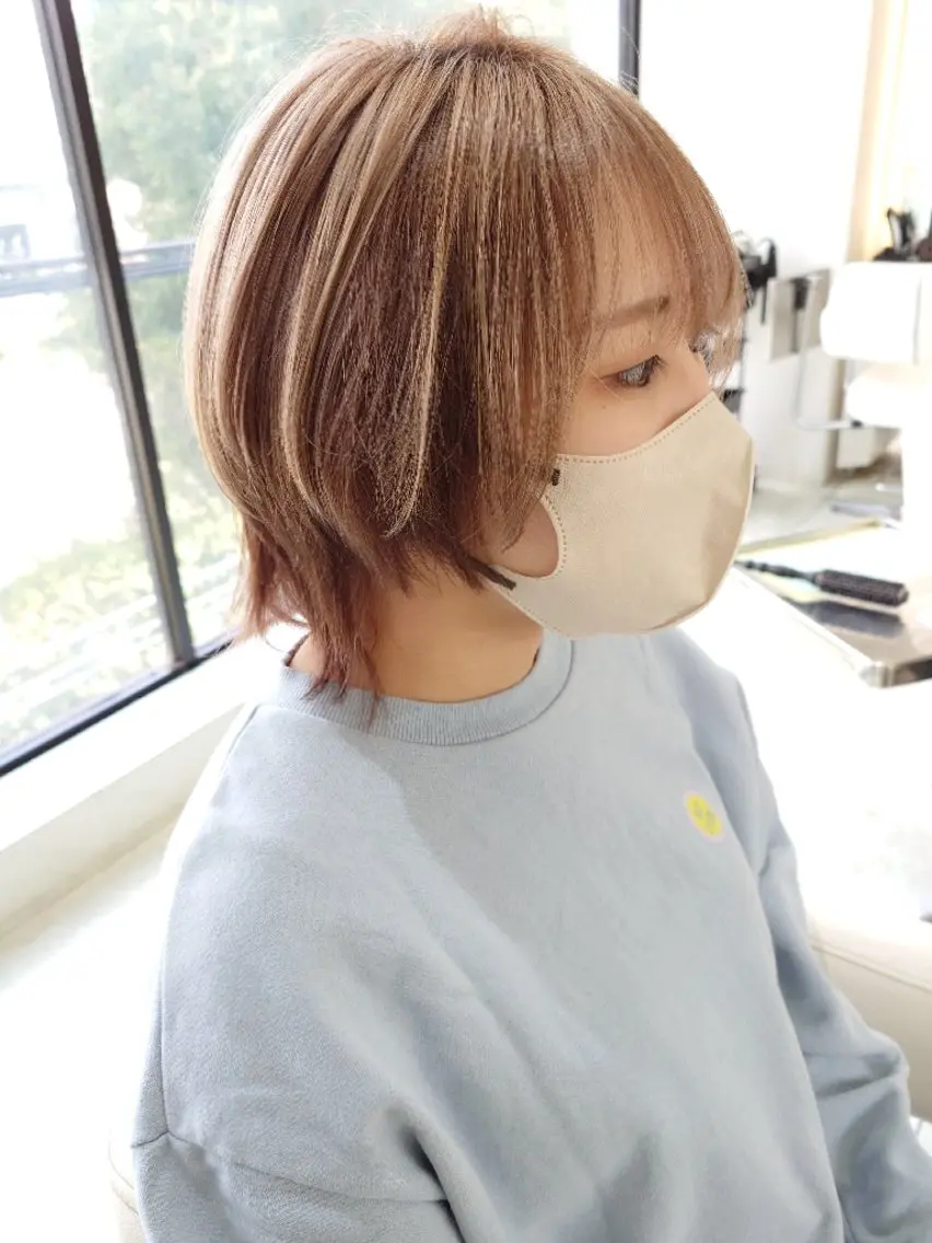 ショート カット ヘアカラー ブリーチなしで透明感 カラー松内真太のヘアスタイル