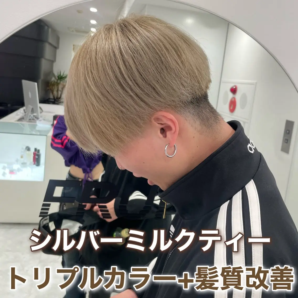 ロング カラー ラベンダー💜 グレージュ🩶のヘアスタイル