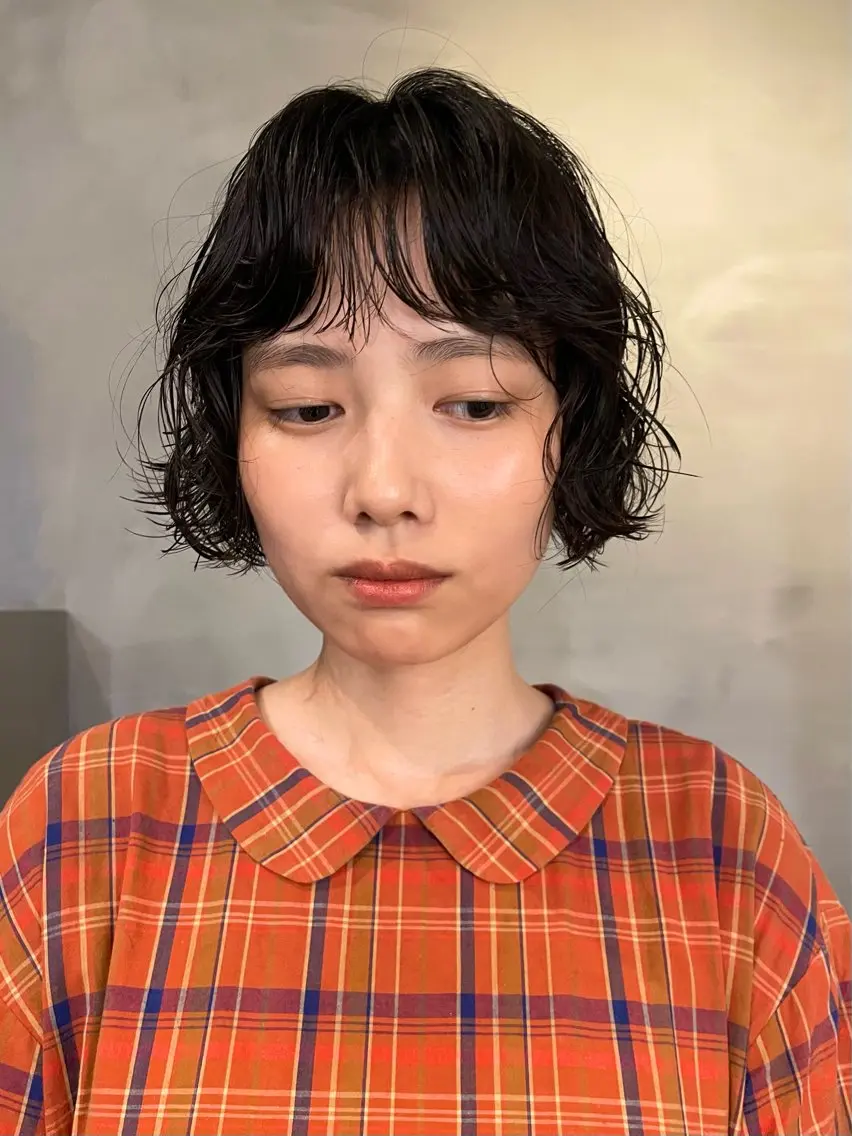 ショート パーマ ボブ 長島 舞のヘアスタイル