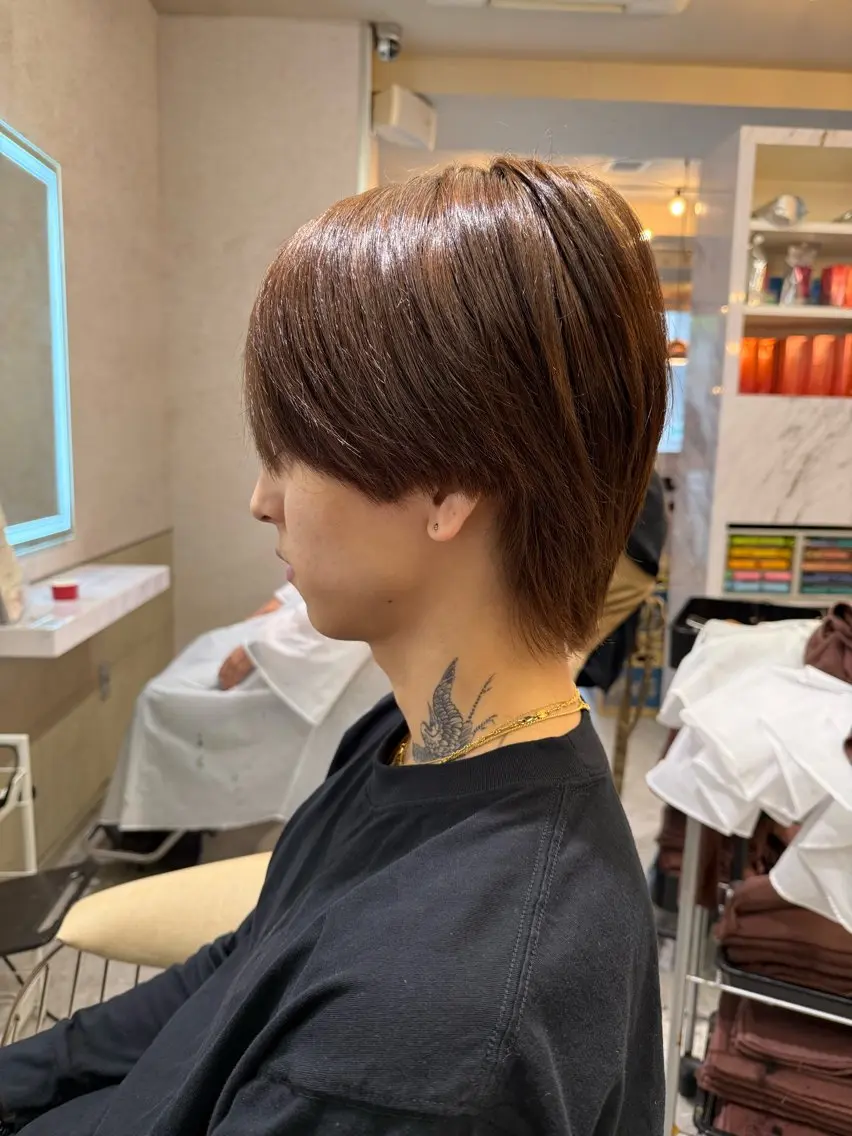 メンズ マッシュ 刈り上げ 🔥ユウト🔥メンズ 特化/赤み消しカラーのヘアスタイル