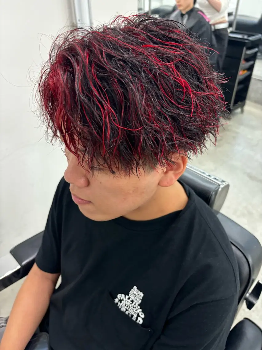 カラー パーマ メンズ ヘアカラー 土岐/メンズ専門 パーマ特化美容師🔥のヘアスタイル