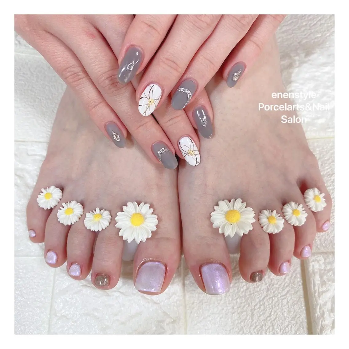 ミディアム ネイル ハンドネイル 🐾enen style 🐾のネイルデザイン