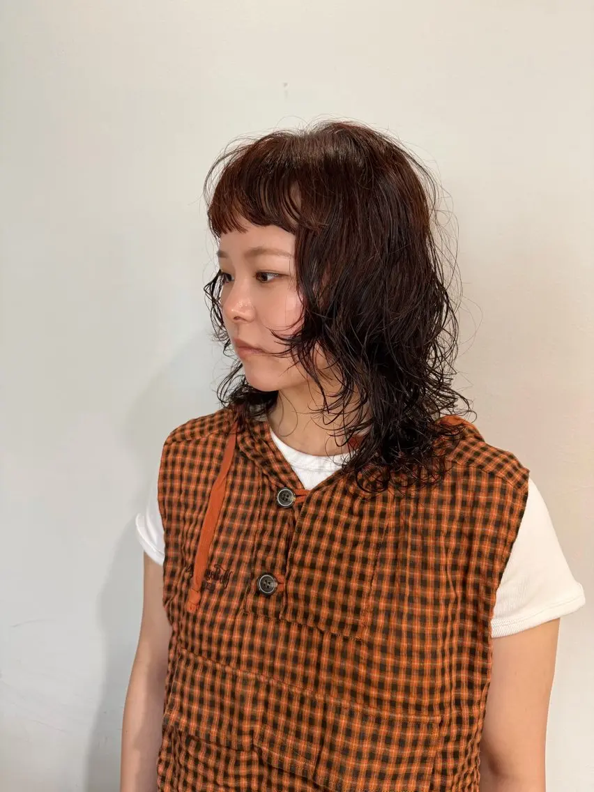 セミロング パーマ パーマ 塩澤 榛奈のヘアスタイル