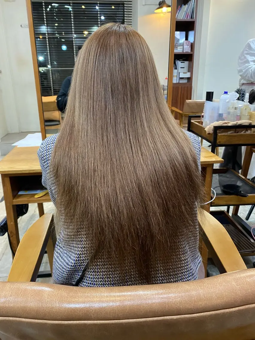 ロング カラー ベージュカラー ヘーゼル まつ毛パーマ/ ゆうかのマツエク・マツパデザイン