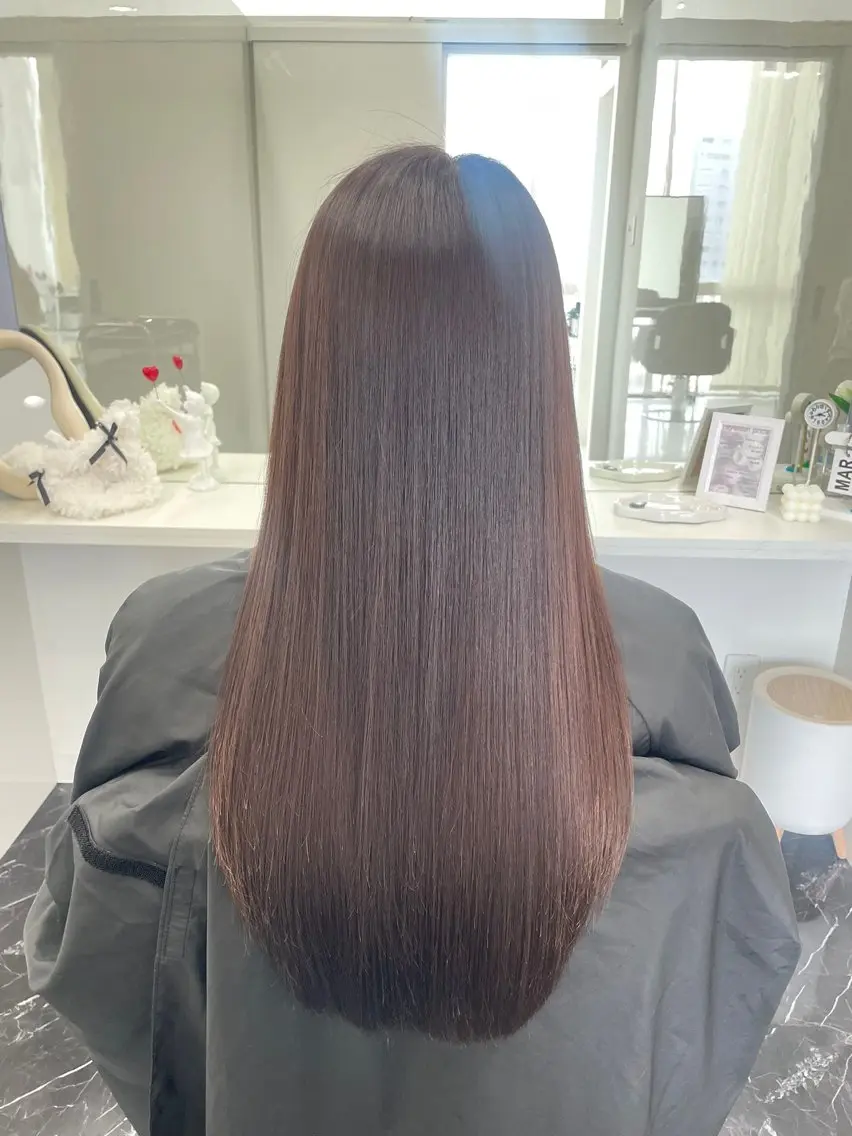 ロング カラー ベージュカラー グレージュ オリーブベージュ オリーブグレージュ オリーブグレー Blue/博多/ 水口莉沙のヘアスタイル
