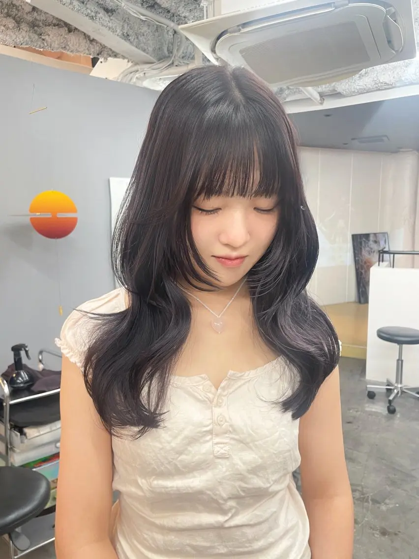 ショート カラー ヘアアレンジ ラベンダーカラー ラベンダーグレー レイヤーカット カット ヘアカラー トリートメント 🎀透明感カラー 韓国ヘア🎀mahoのヘアスタイル