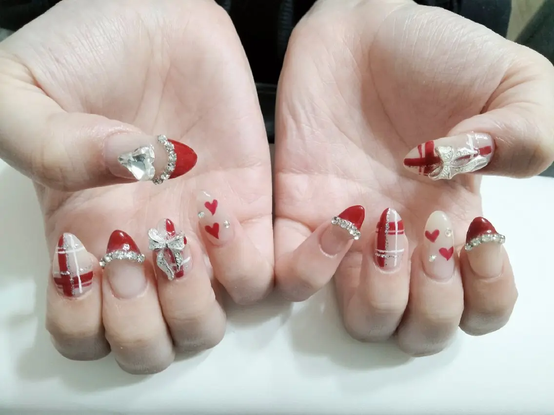 ネイル ジェルネイル パラジェル 冬ネイル ハンドネイル Beaubie nailサロンのネイルデザイン