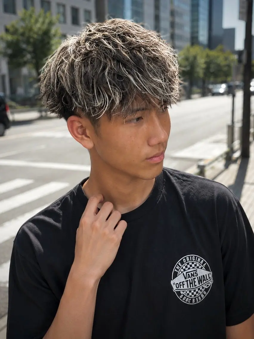 ショート カラー メンズ カット ヘアカラー 浅見 天翔のヘアスタイル