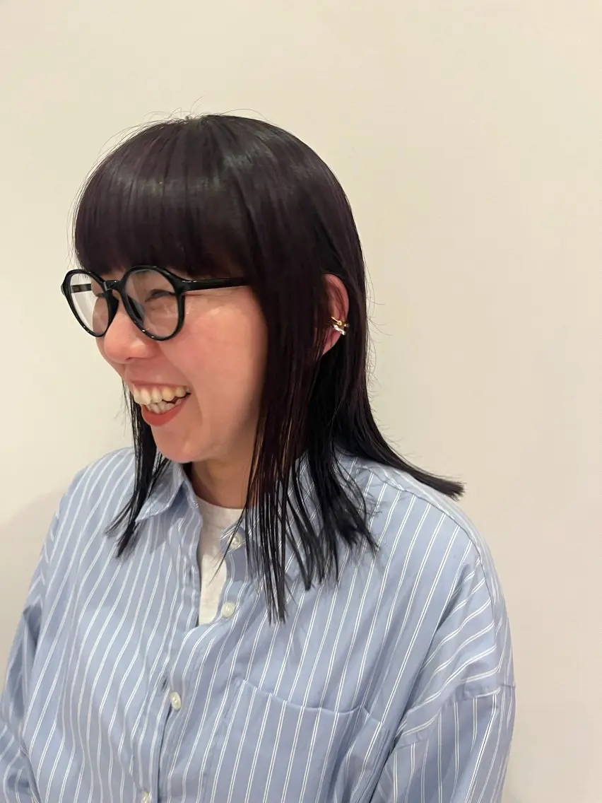 ミディアム カラー ramphy 柴原 夢奈のヘアスタイル