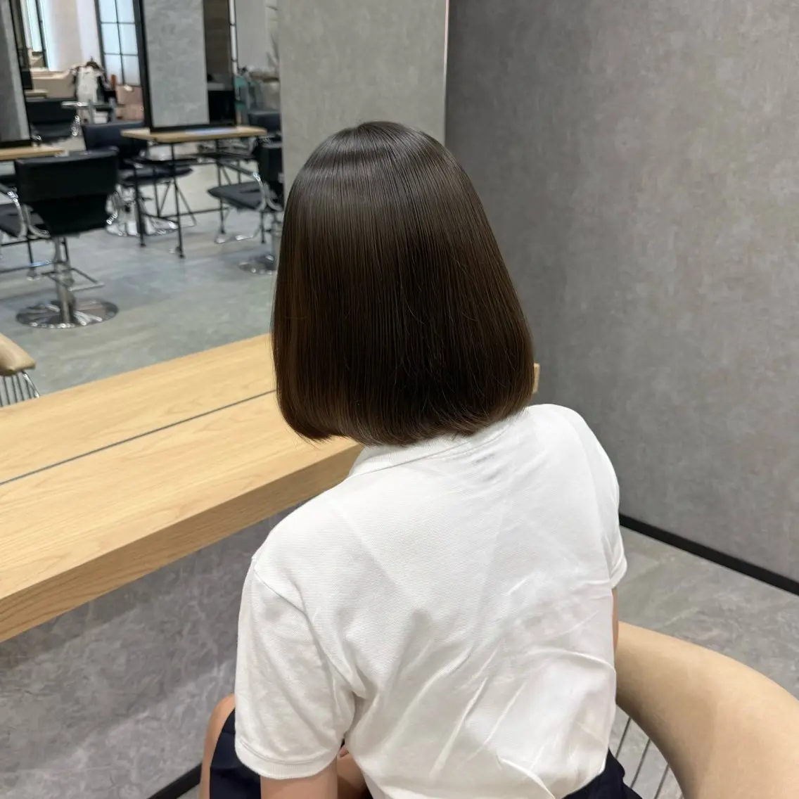 ミディアム 髪質改善 縮毛矯正 トリートメント 酸性ストレート 縮毛矯正 すずきなつき 縮毛矯正🐰🌙のヘアスタイル