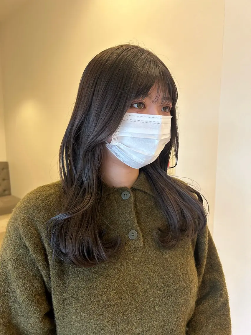 カラー ブラウンカラー くすみブラウン ヘアカラー トリートメント レイヤーカット/長岡 グレージュ/マユ🎀のヘアスタイル