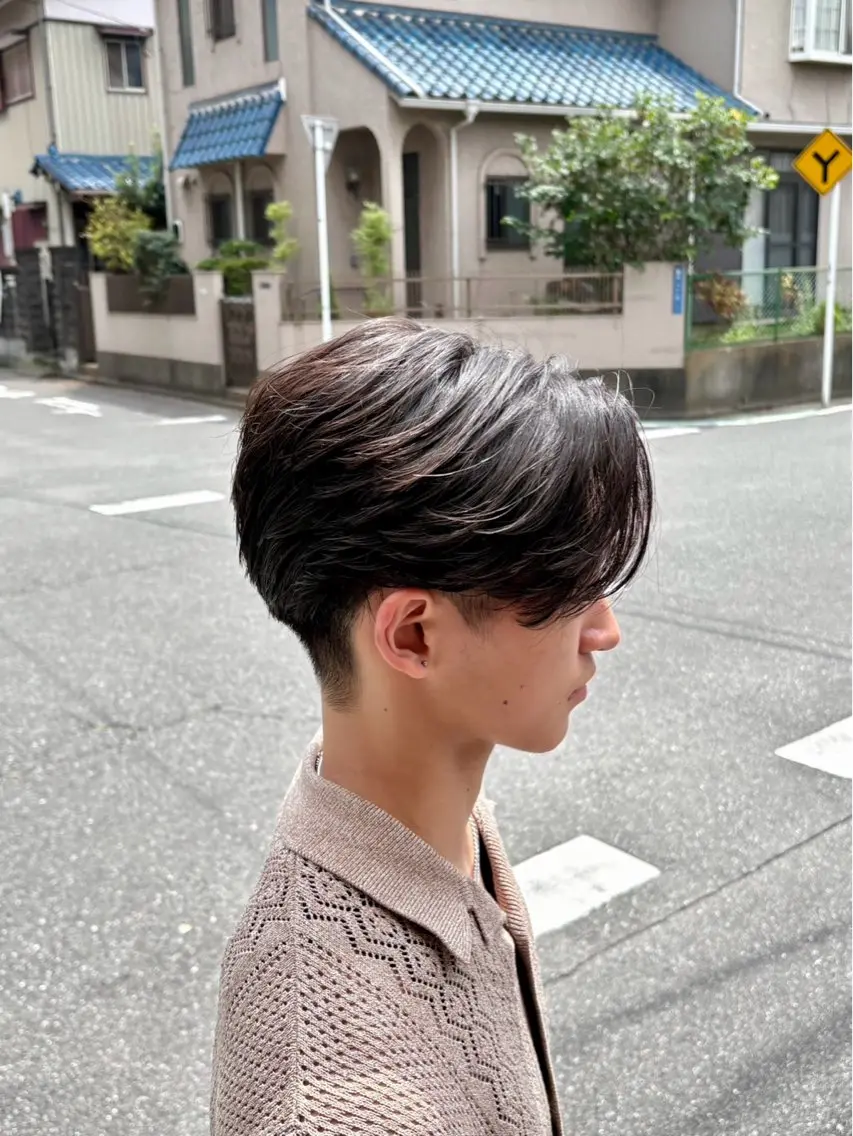 メンズ センターパート メンズ韓国風 カット 宅原 陸翔のヘアスタイル